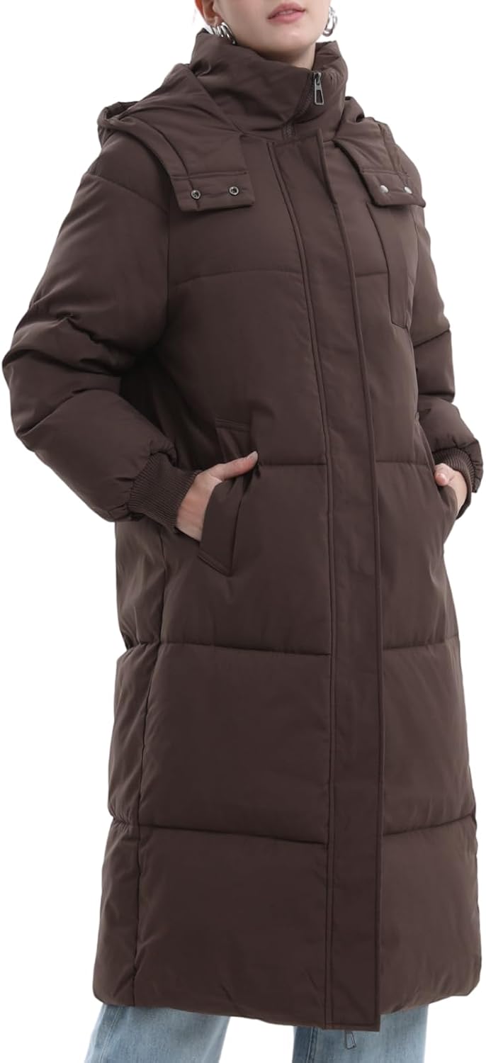 Long Puffer Jacket for Women,2025 Thickened Winter Coat Hooded with Deep Pockets, Ladies Warm Winter Jacket